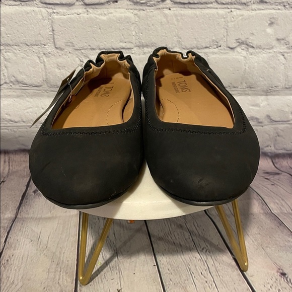 TOMS Judith Black Ballet Flats - NWT Size 7.5 - Picture 3 of 6